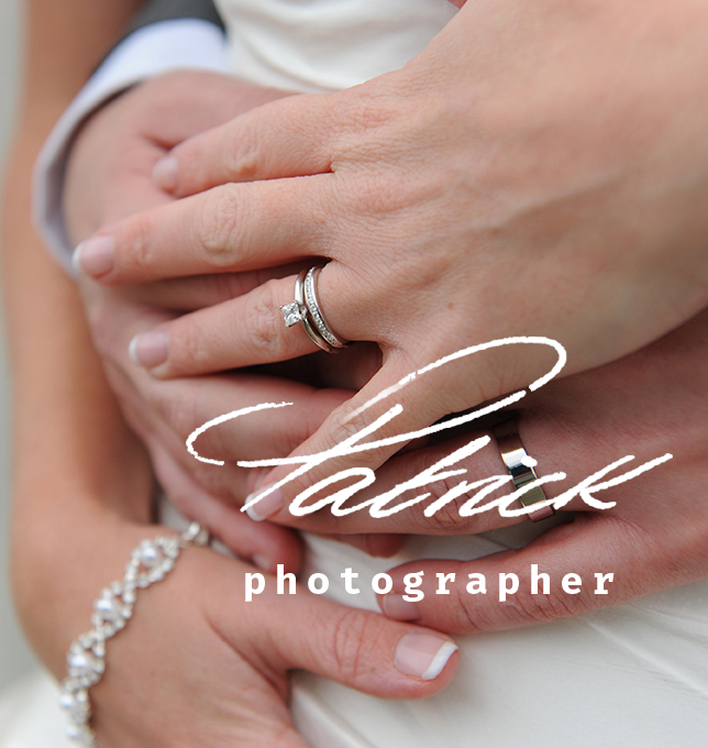 hands and wedding rings, wrapped around brides waist