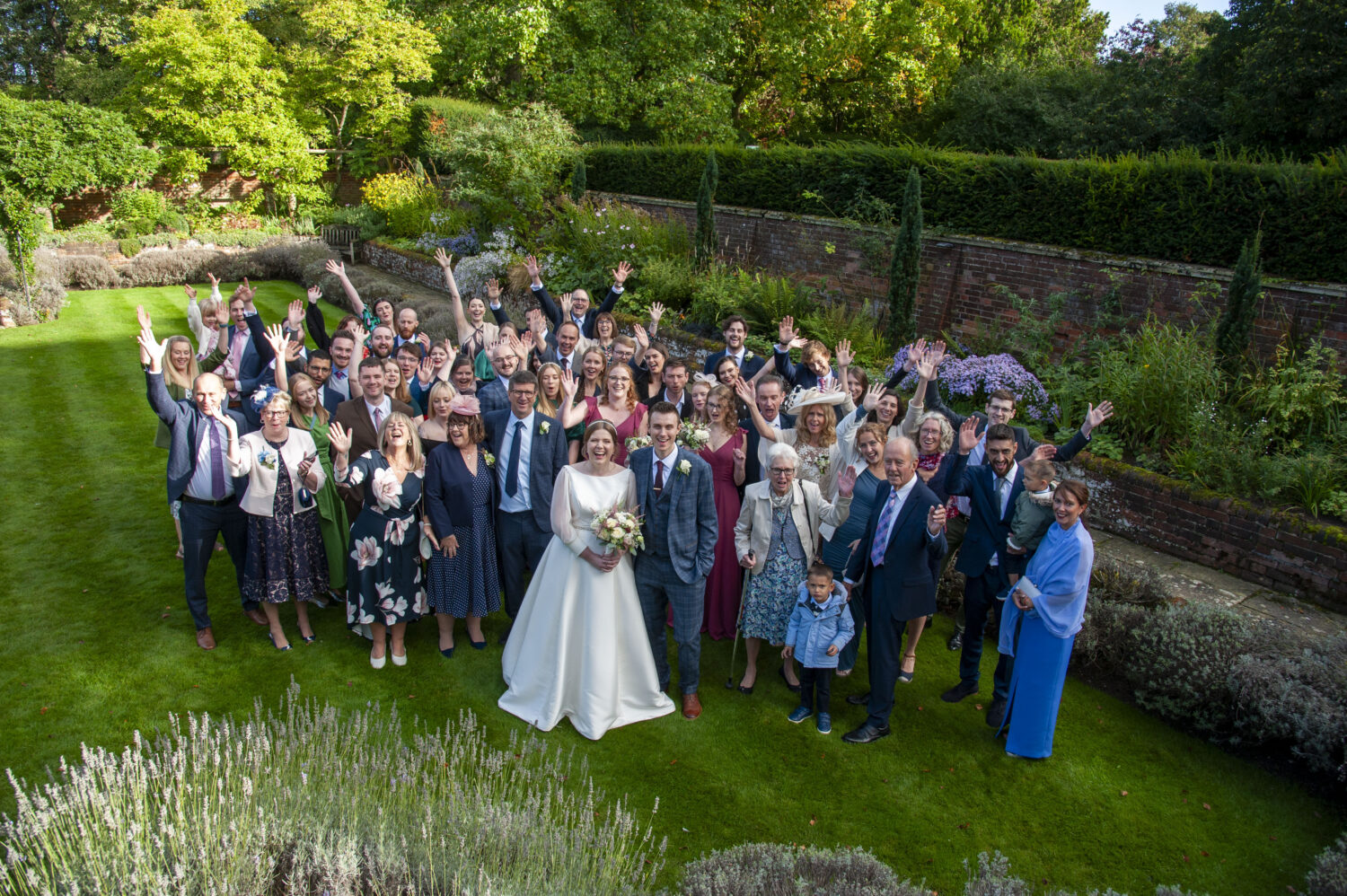 lanwades hall, grounds, wedding party cheer