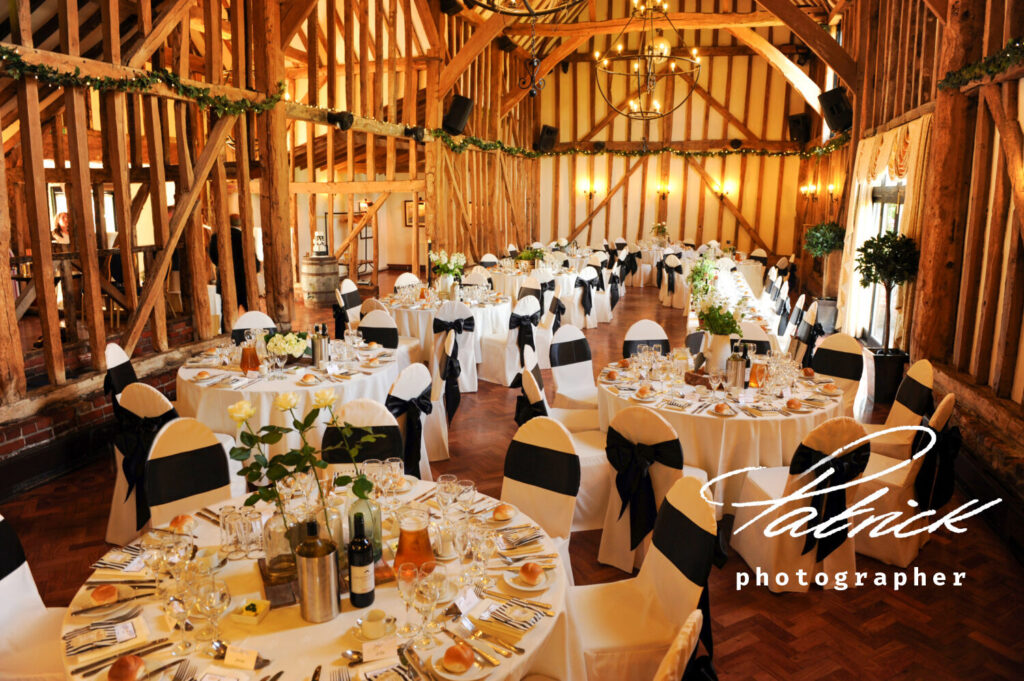 interior at Crondon park hotel. room decorated for wedding