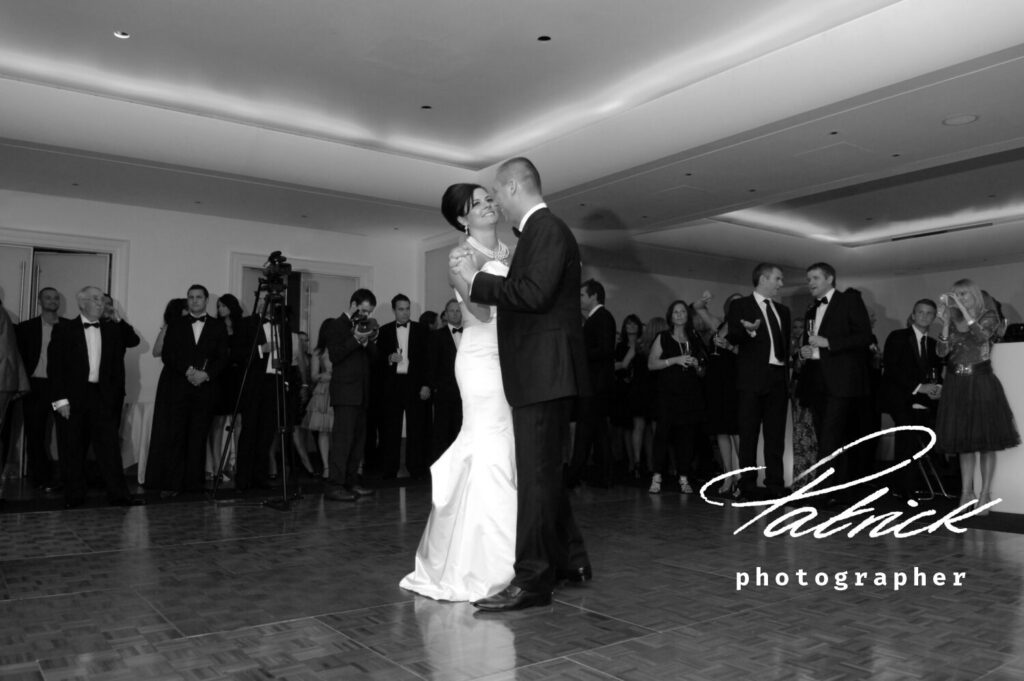 andaz hotel bride and groom first dance black and white