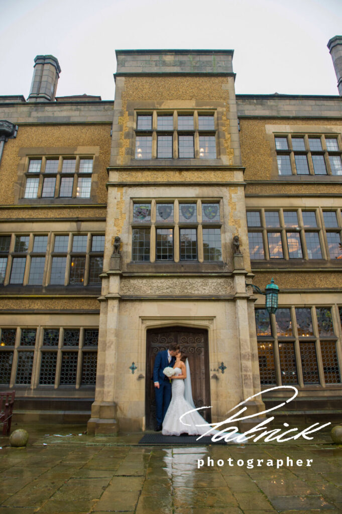 fanhams hall exterior shot, door way, bride and ground