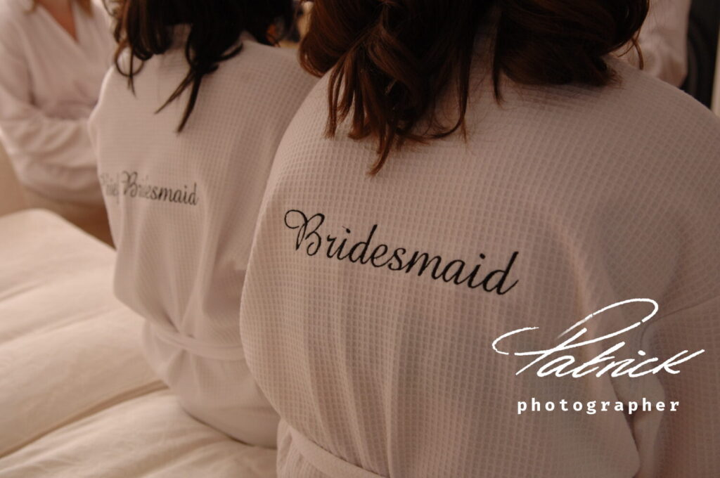 bridesmaids backs, dressing gowns embroidered bridesmaid