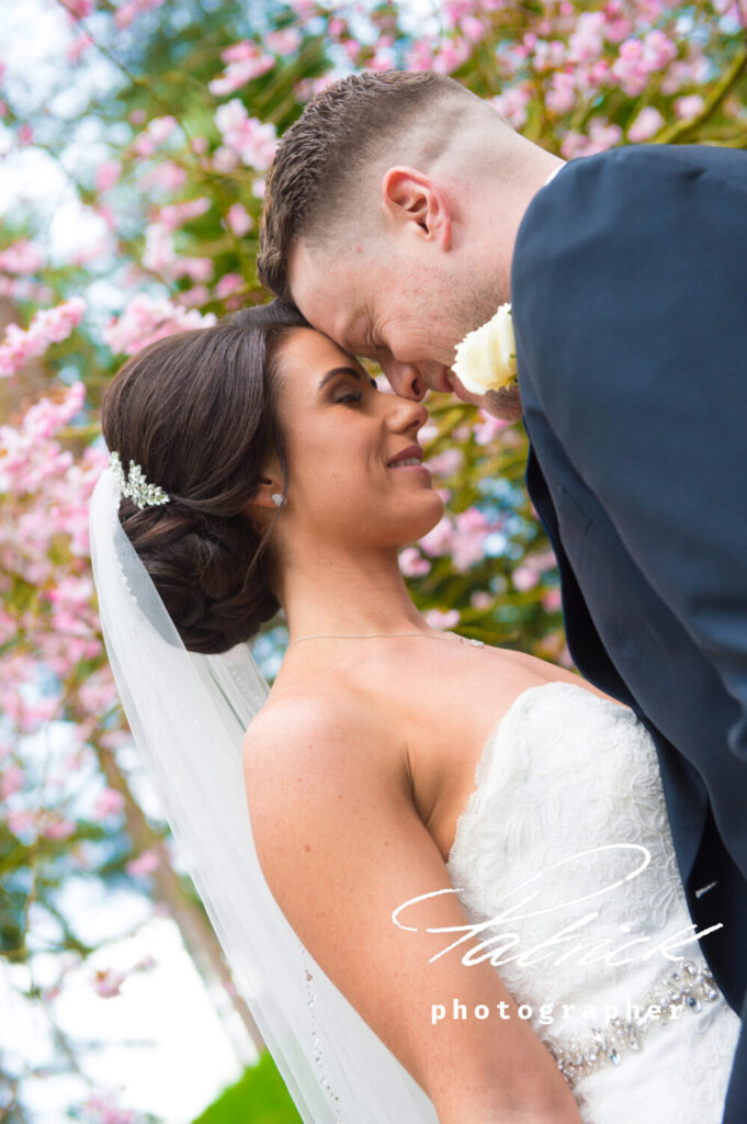 Amy and Daniel wedding, fanhams hall, blossom, bride and groomb