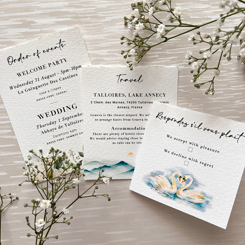 a spread of wedding stationery ideas