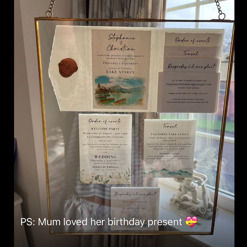 mood board of wedding stationery designs