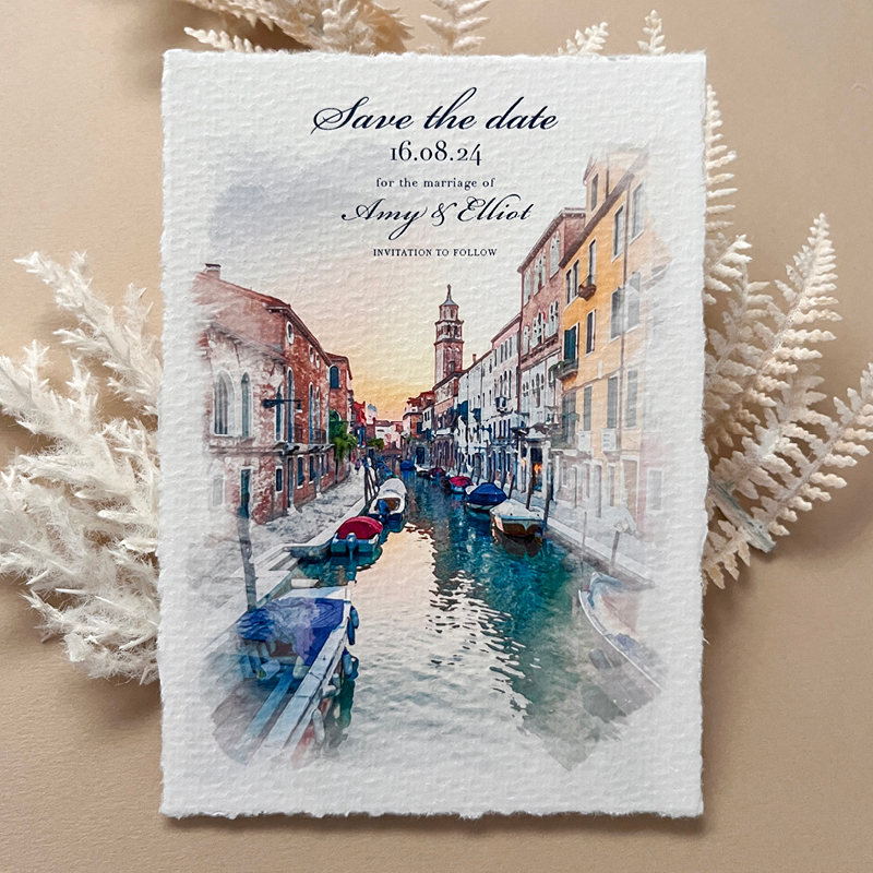 watercolor design decorated with feathers and ferns