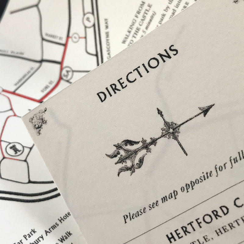 wedding stationery, directions,