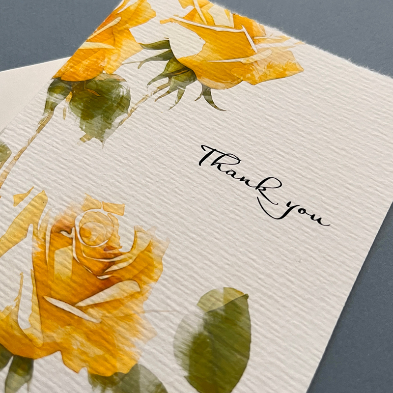 thank you card design for alison and rob